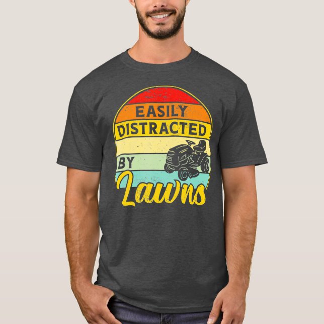 T-shirt Amusante tondeuse De Pelouse Distraite Par Le Trav (Devant)