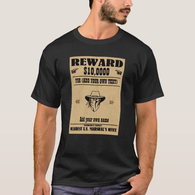T-shirt Amusants AJOUTER VOTRE VISAGE, TEXTE cowboy recher (Devant)