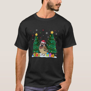 T-shirt Amusants Amoureux des animaux Sparrow Santa Hat La