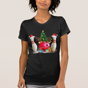T-shirt Amusants Bowling Noël Noël Noël Chapeau Noël Amour