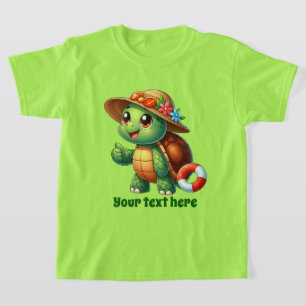 T-shirt Amusants été tortue de mer ajouter texte filles
