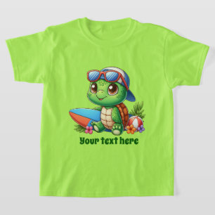 T-shirt Amusants Eté tortue de mer ajouter texte garçons