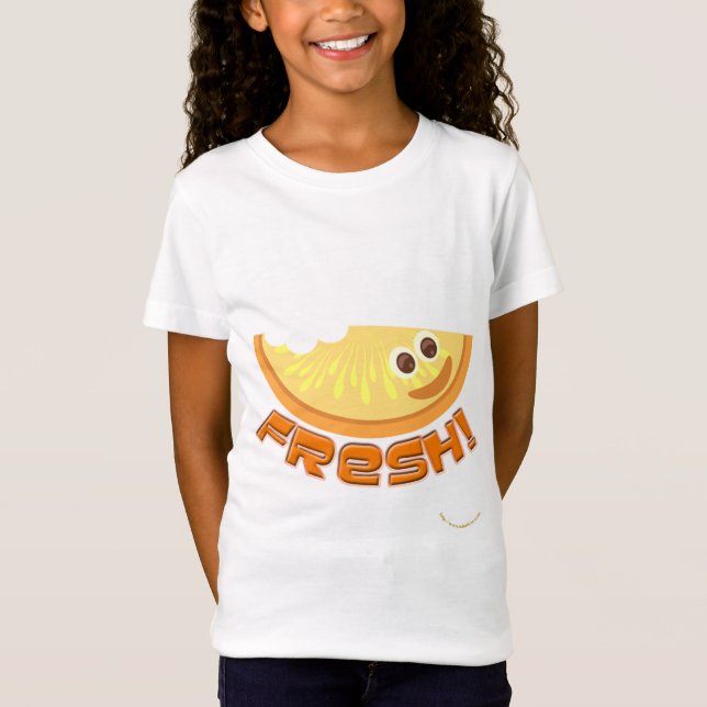 T-Shirt Amusants Frais Orange Slice Design de dessin (Devant)