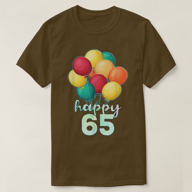 T-shirt Amusants Joyeux Ballons colorés de 65 ans 65e anni (Design devant)