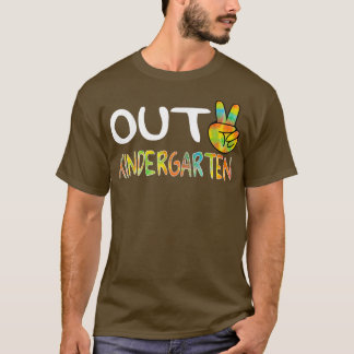 T-shirt Amusants Peace Out Kindergarten Tie Dye Graduation