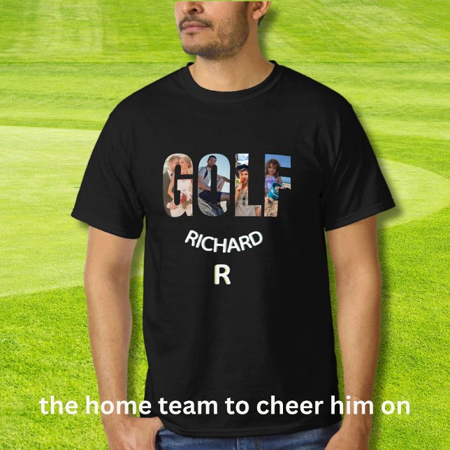 T-shirt Amusement Golf Photo Nom du monogramme (Créateur téléchargé)