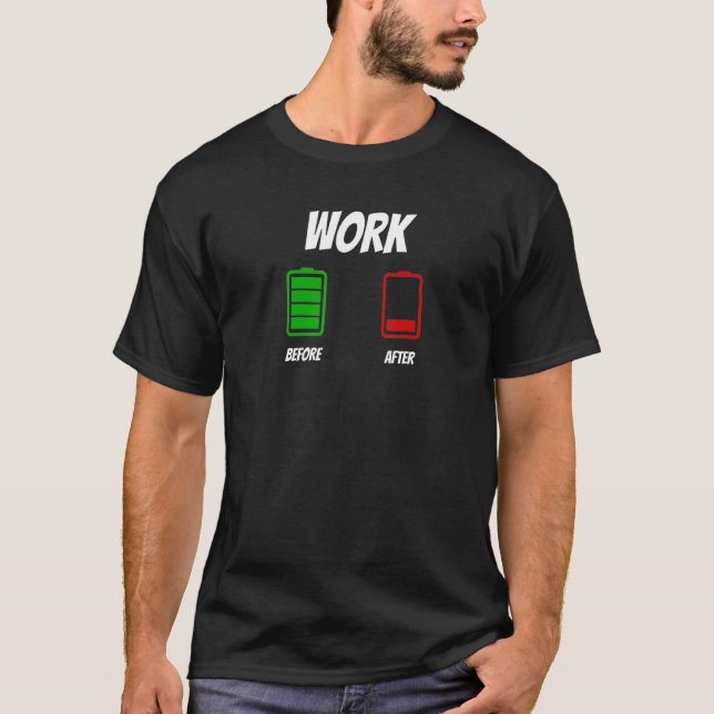 T-shirt Amusement graphique avant et après l'habillement-t (Devant)