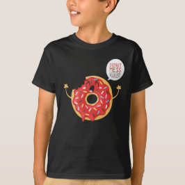 T-shirt Amusement noir de patin de beignet de cool de