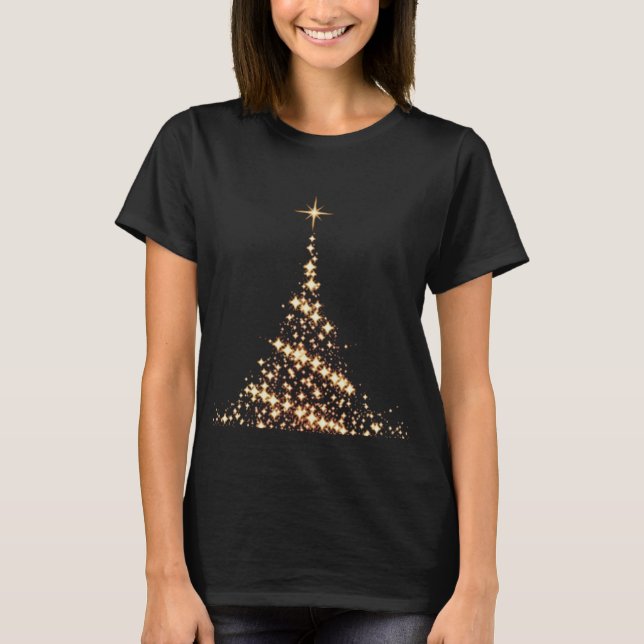 T-shirt Amusement scintillant de vacances d'arbre de Noël (Devant)