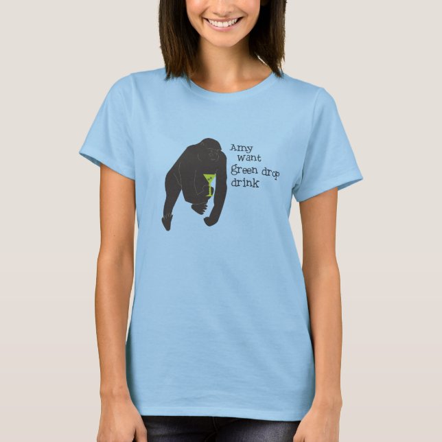 T-shirt Amy veulent la boisson verte de baisse (Devant)