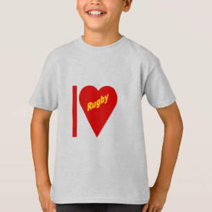 T-Shirt an Kinder I LOVE RUGBY