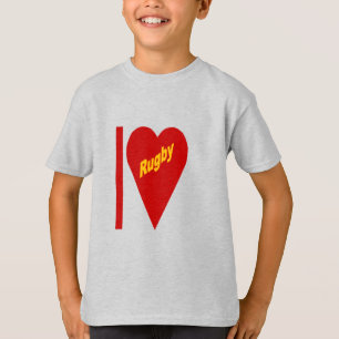 T-Shirt an Kinder I LOVE RUGBY