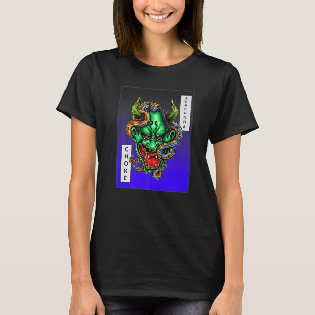 T-shirt Anaconda Choke Demon Face Snake Jiu Jitsu Mixed ma (Devant)