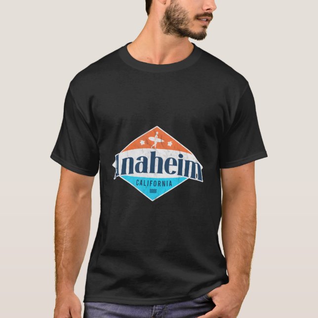 T-shirt Anaheim California Beach Drapeau Surf Ca (Devant)