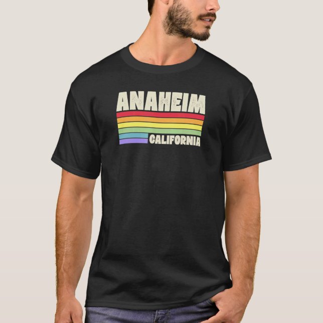 T-shirt Anaheim California Pride Rainbow Flag Gay pride Me (Devant)