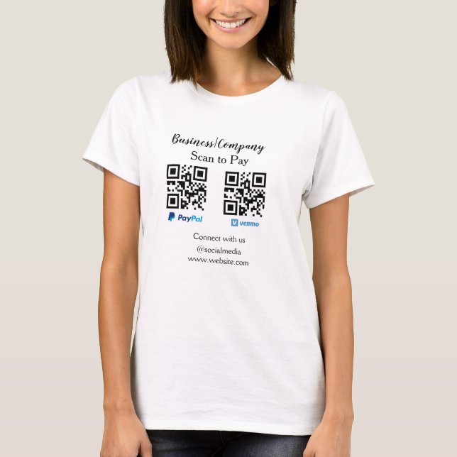 T-shirt Analyser pour payer q r code paypal venmo ajouter  (Devant)