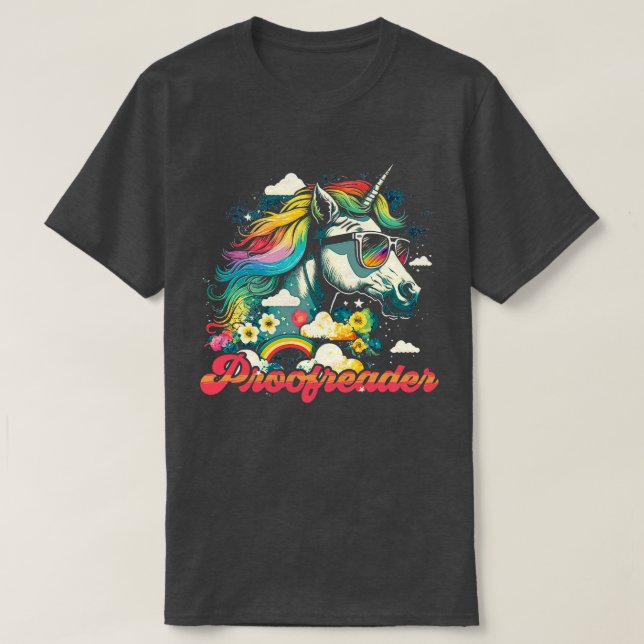 T-shirt Analyseur de licorne arc-en-ciel (Design devant)