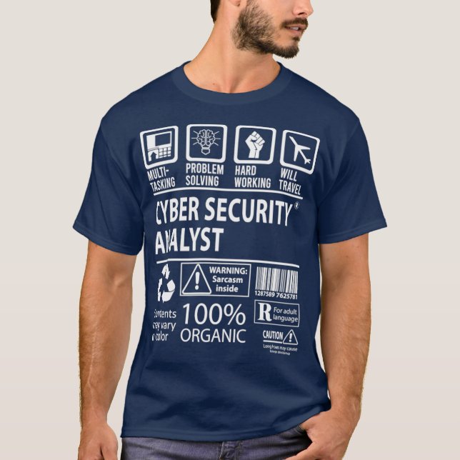 T-shirt Analyste de cybersécurité Analyste de cybersécurit (Devant)