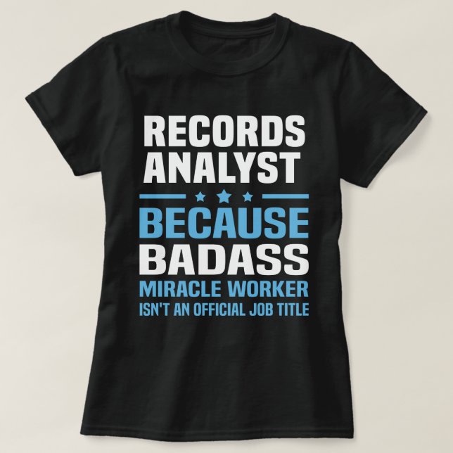 T-shirt Analyste des enregistrements (Design devant)