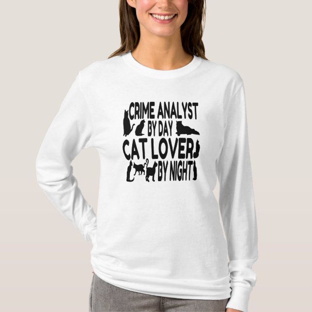 T-shirt Analyste du crime Amoureux des chats (Devant)