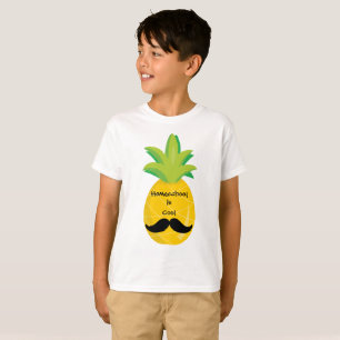 T-shirt Ananas avec Moustache Homeschool est Cool