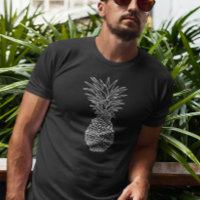Ananas Blanc Contour Noir Tropical