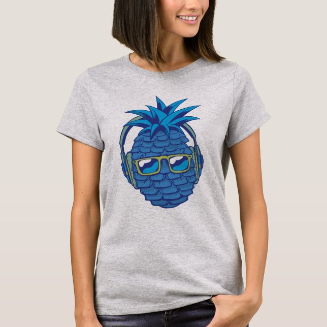T-shirt Ananas bleu cool (Devant)