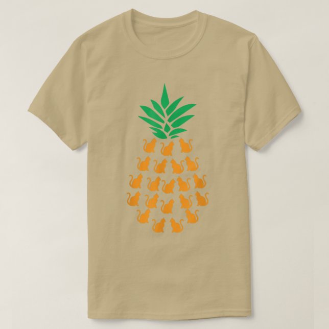 T-shirt Ananas Chats Vêtements Amoureux des chats Aloha Ha (Design devant)