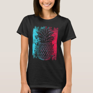 T-shirt Ananas Dans Techno Colour Festival Synthétiseur Wh