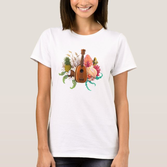 T-shirt Ananas de terre et de mer d'ukulélé (Devant)