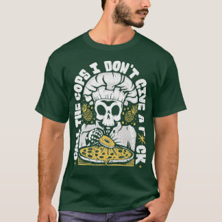 T-shirt Ananas drôle sur une pizza Skeleton Chef Don't C