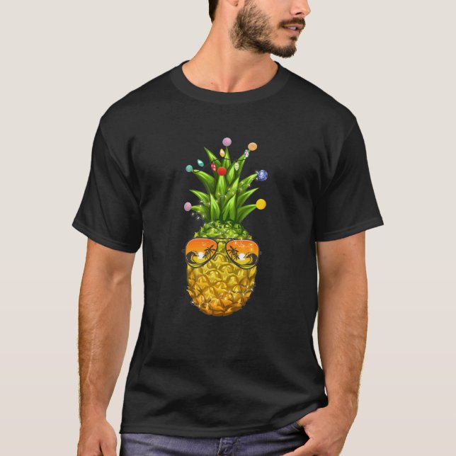 T-shirt Ananas Noël Lumières Arbre de Noël Noël Noël Noël  (Devant)