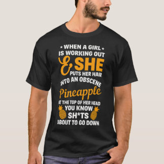 T-shirt Ananas Obscène Drôle Entraînement Fitness Citation