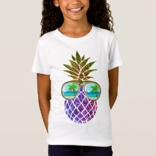 T-Shirt Ananas rose violet tropical