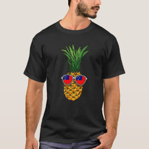 T-shirt Ananas samoan Lunettes de soleil drapeau samoan Ét