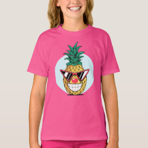 T-shirt Ananas souriant portant lunettes de soleil et nez 