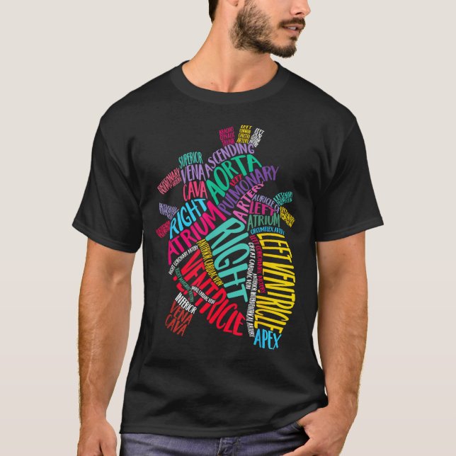 T-shirt Anatomical Heart Design Cardiac Cardiovascular Icu (Devant)