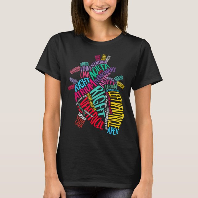 T-shirt Anatomical Heart Design Cardiac Cardiovascular Icu (Devant)