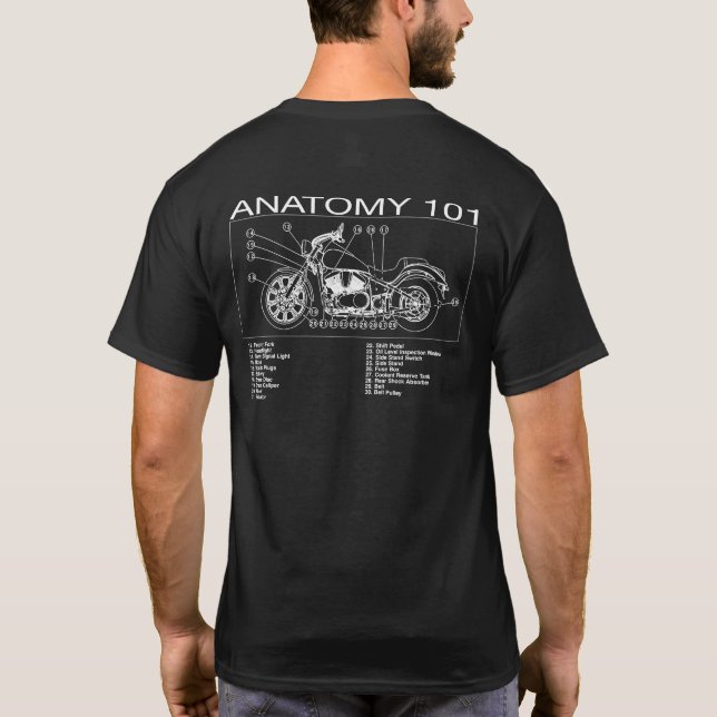 T-shirt Anatomie 101 de moto (Dos)