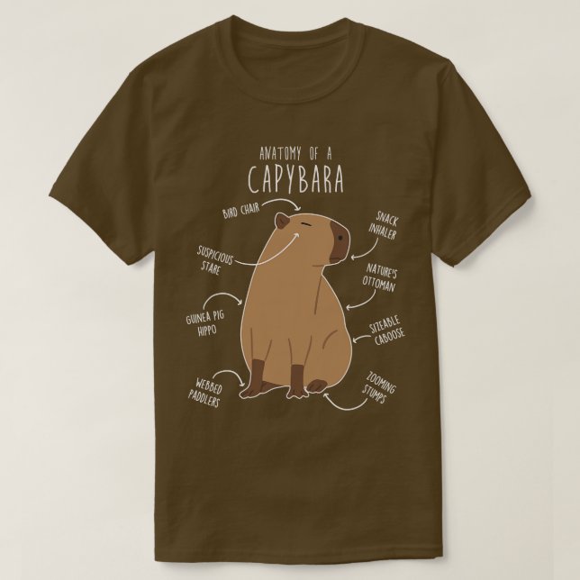 T-shirt Anatomie Capybara 3 (Design devant)