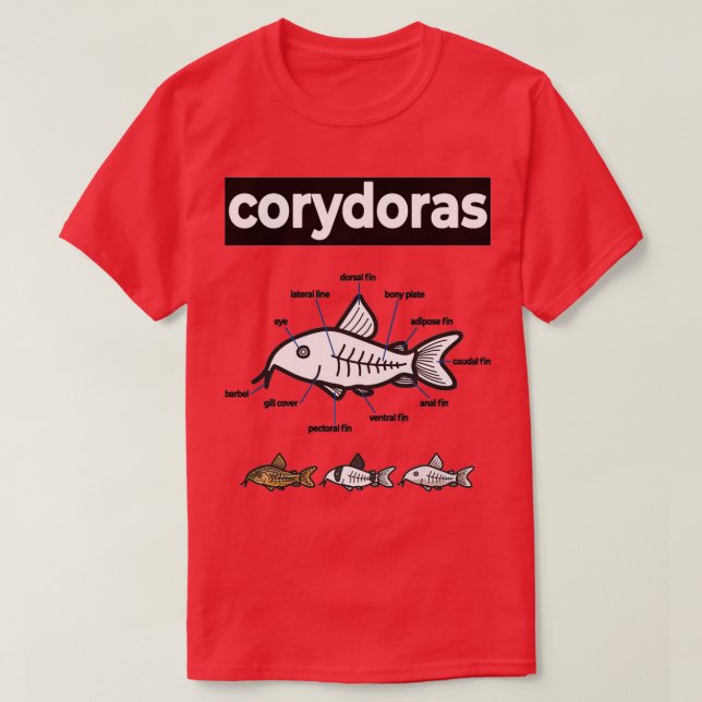 T-shirt Anatomie de Corydoras (Design devant)