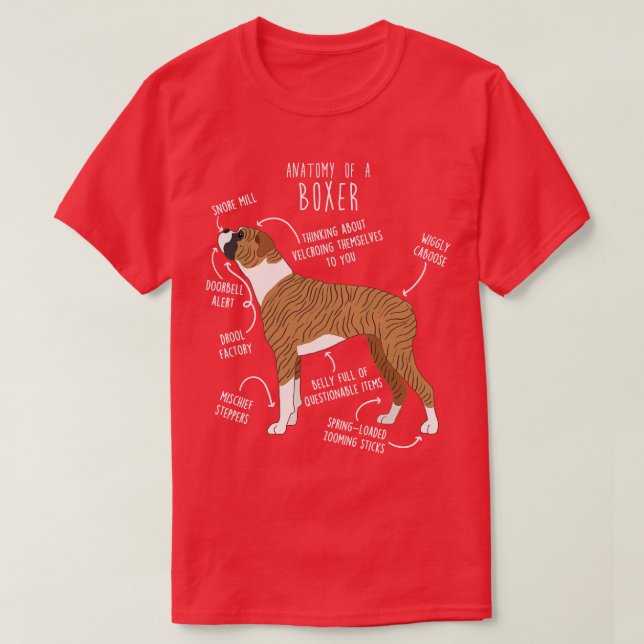 T-shirt Anatomie de la broche de chien 1 (Design devant)