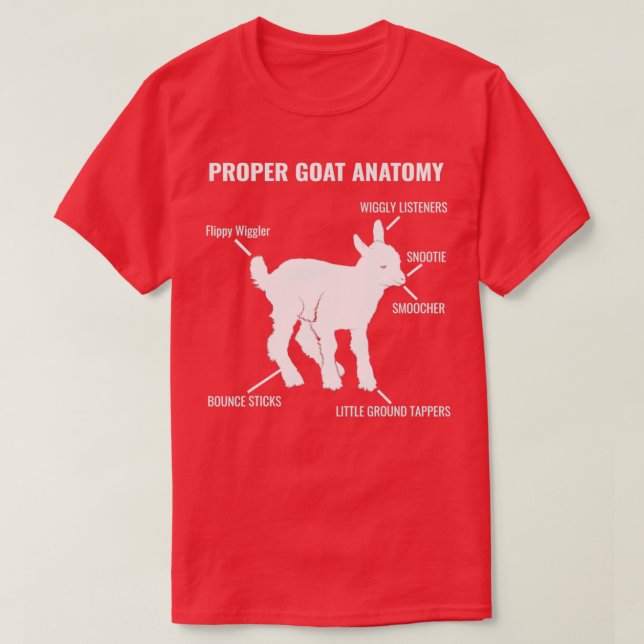 T-shirt Anatomie de la chèvre appropriée mignon Amant anim (Design devant)