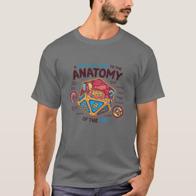 T-shirt Anatomie De La D20 Polyèdre 20 Dés Côtés Drôle (Devant)