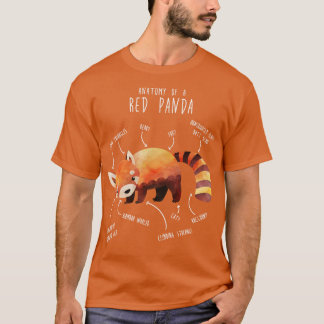 T-shirt Anatomie de l'animal de panda rouge 1