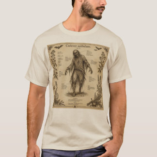 T-shirt Anatomie de zombie vintage