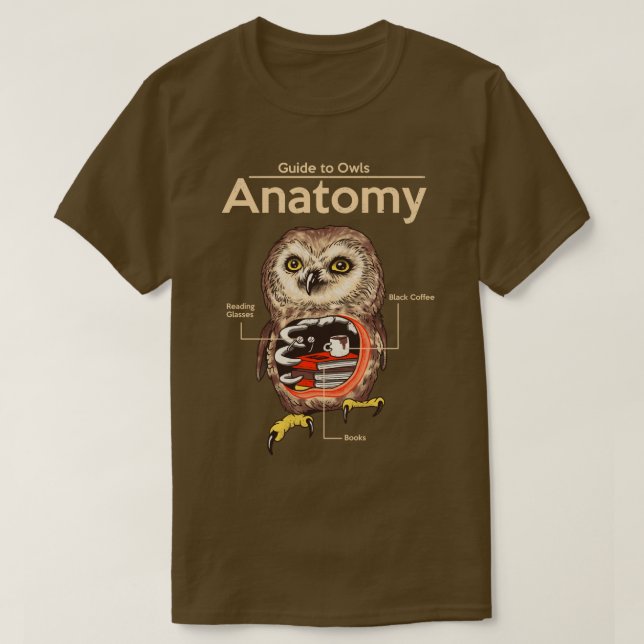 T-shirt Anatomie des hiboux (Design devant)
