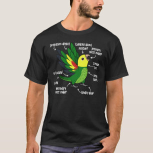 T-shirt Anatomie des perroquets I double à tête jaune Amaz