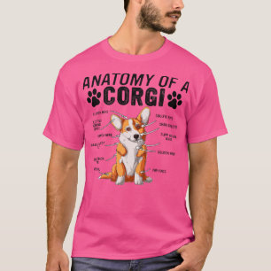 T-shirt Anatomie Drôle D'Un Chien De Corgi Animaux Amateur