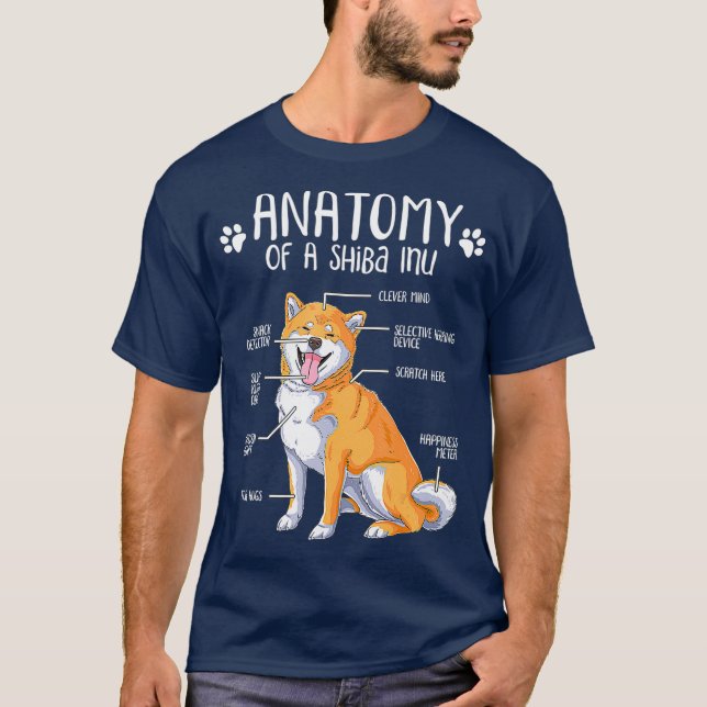 T-shirt Anatomie drôle Shiba Inu Amoureux des chiens (Devant)